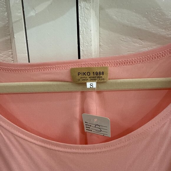 PIKO 1988 Authentic Tie Waist Dress Pockets Bamboo Spandex NWT! Pink Size Small - Picture 2 of 6